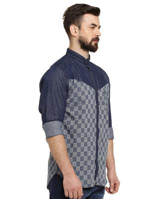 blue cotton casual shirt - 16716859 - Standard Image - 2