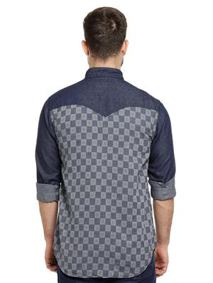 blue cotton casual shirt - 16716859 - Standard Image - 3
