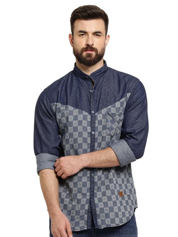 blue cotton casual shirt - 16716859 - Zoom Image - 1