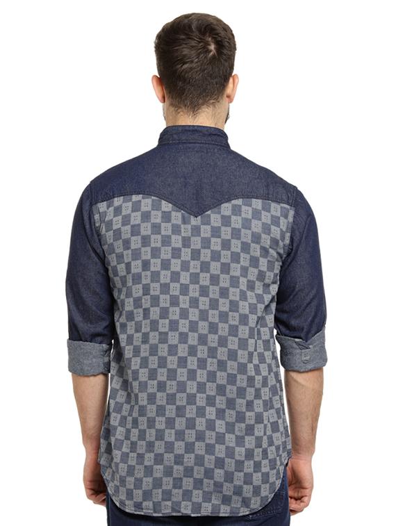 blue cotton casual shirt - 16716859 - Zoom Image - 3