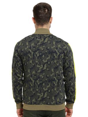green camouflage print taped casual jacket - 16716872 - Standard Image - 3