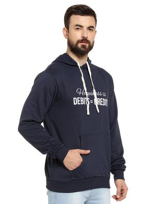 navy blue chest printed sweatshirt - 16716879 - Standard Image - 2