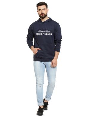 navy blue chest printed sweatshirt - 16716879 - Standard Image - 4