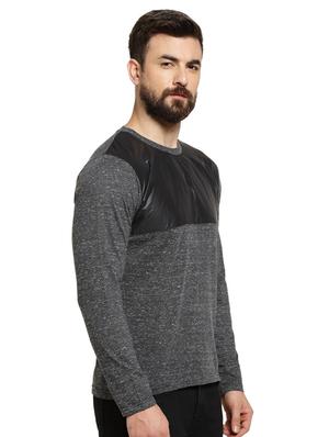 grey color block t-shirt - 16716898 - Standard Image - 2