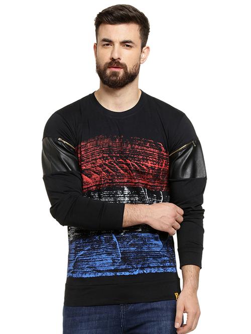 black front printed t-shirt - 16716902 - Standard Image - 1