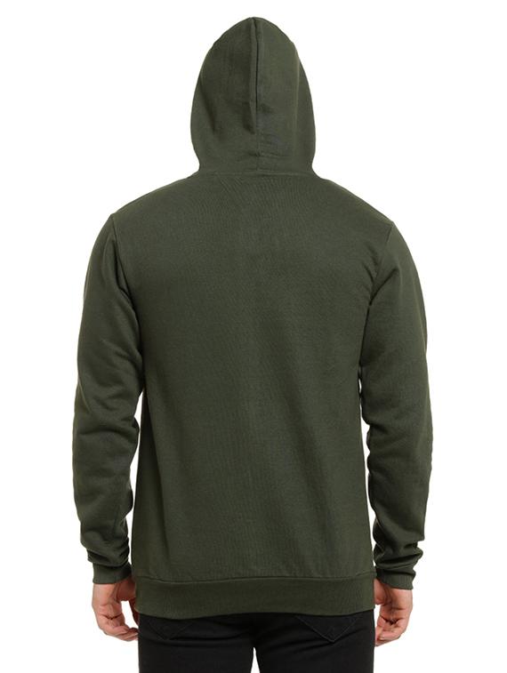 olive green solid hooded sweatshirt - 16716911 - Zoom Image - 3