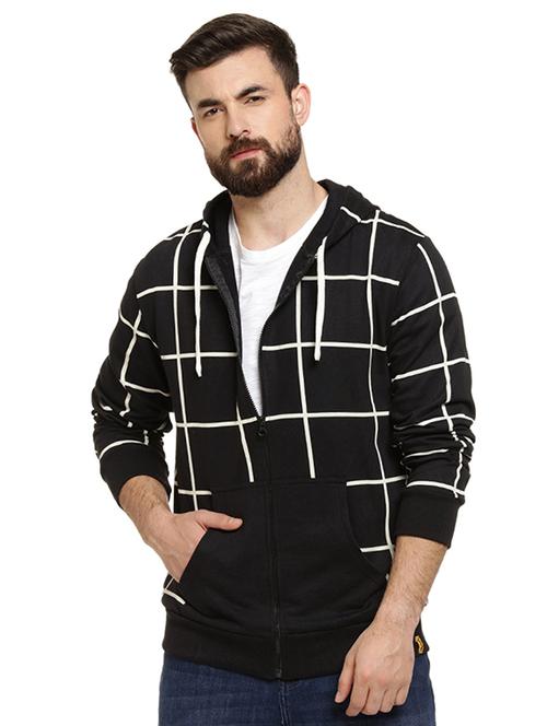 black checkered hooded sweatshirt - 16716914 - Standard Image - 1