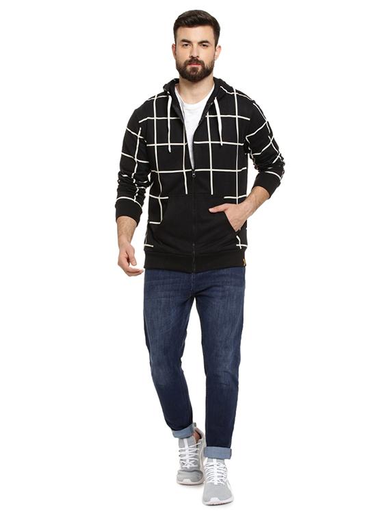 black checkered hooded sweatshirt - 16716914 - Zoom Image - 4