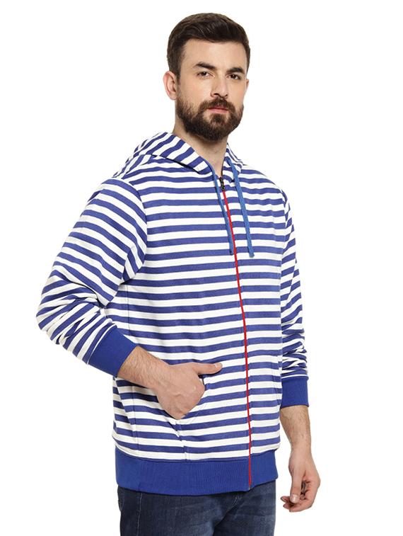 blue striped hooded sweatshirt - 16716917 - Zoom Image - 2