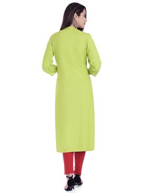 embroidered straight kurta - 16717050 - Standard Image - 3