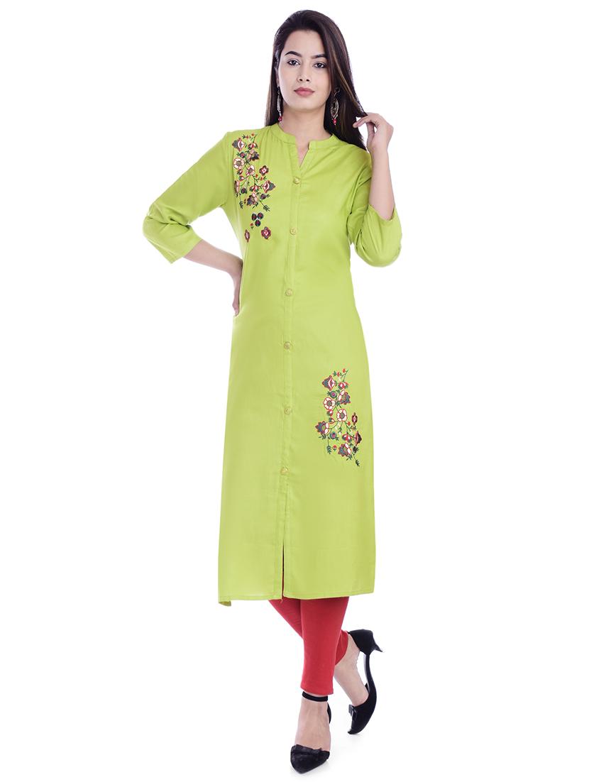 embroidered straight kurta - 16717050 - Zoom Image - 1