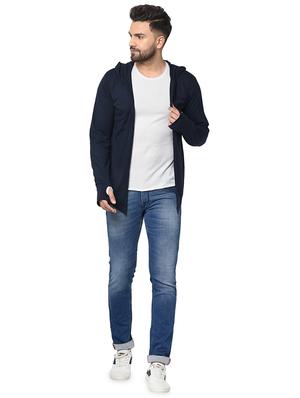 navy blue solid hooded shrug - 16717065 - Standard Image - 4