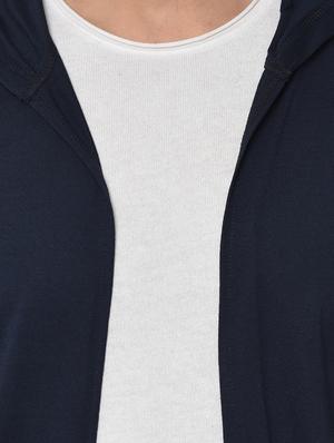 navy blue solid hooded shrug - 16717065 - Standard Image - 5