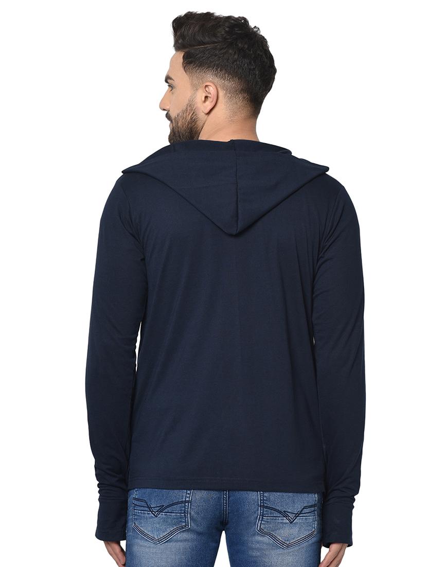 navy blue solid hooded shrug - 16717065 - Zoom Image - 3