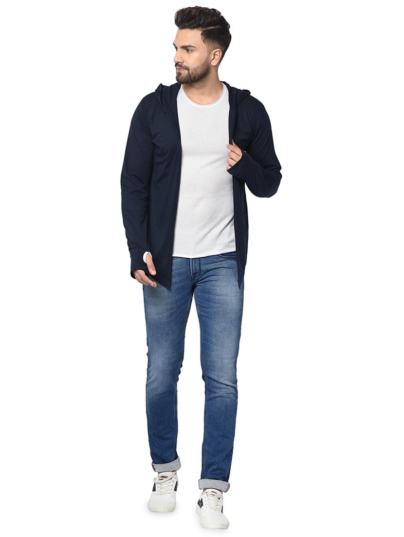 navy blue solid hooded shrug - 16717065 - Zoom Image - 4