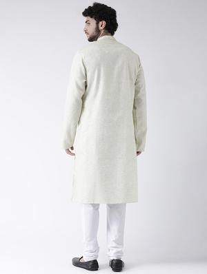 green solid long kurta - 16717076 - Standard Image - 3