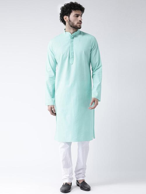 green solid long kurta - 16717081 - Standard Image - 1