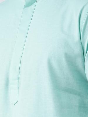 green solid long kurta - 16717081 - Standard Image - 4