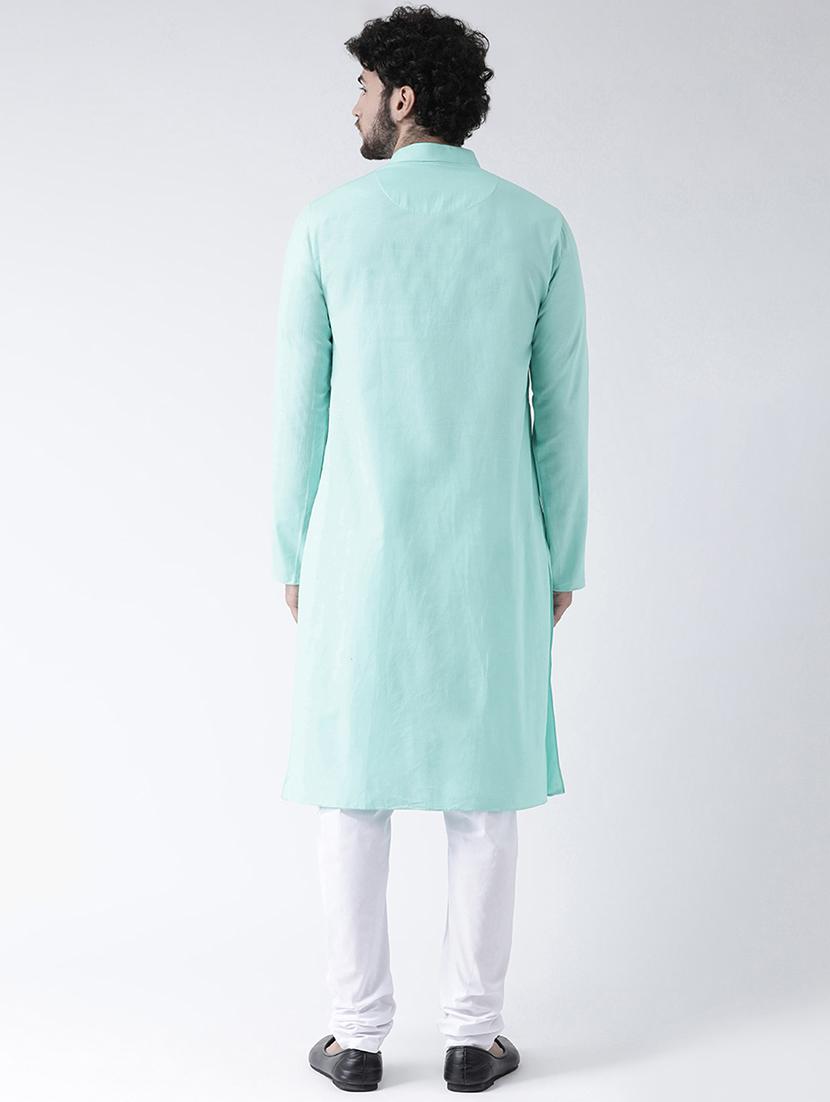 green solid long kurta - 16717081 - Zoom Image - 3
