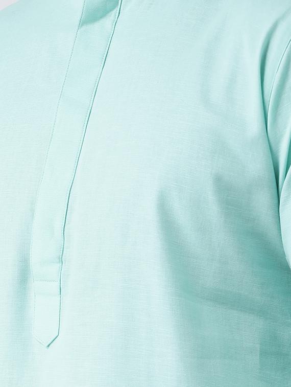 green solid long kurta - 16717081 - Zoom Image - 4