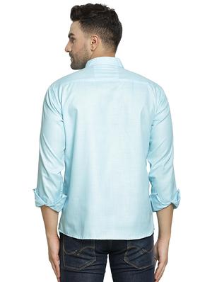 light blue solid short kurta - 16717093 - Standard Image - 3