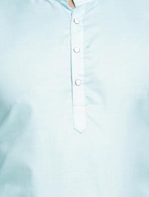 light blue solid short kurta - 16717093 - Standard Image - 5
