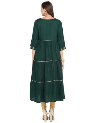 gota work tiered kurta - 16717126 - Standard Image - 3