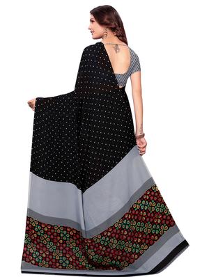 polka dots printed saree with blouse - 16717212 - Standard Image - 2