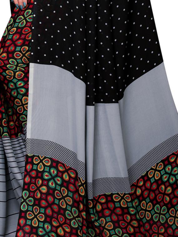 polka dots printed saree with blouse - 16717212 - Zoom Image - 4