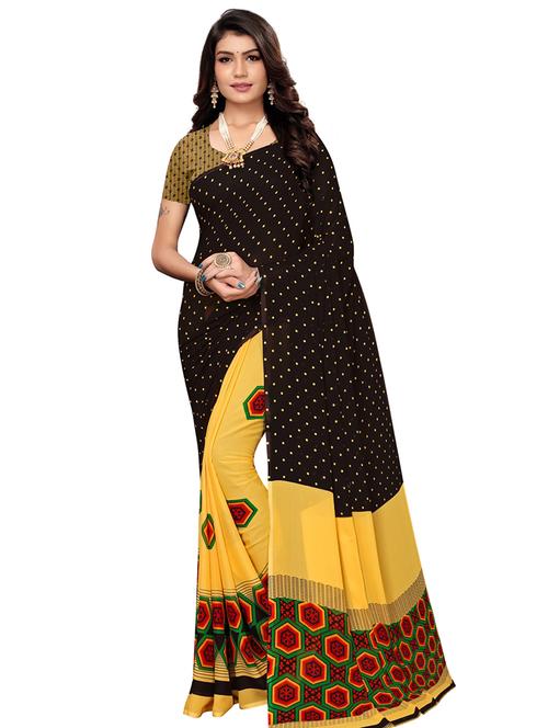 polka dots printed saree with blouse - 16717217 - Standard Image - 1