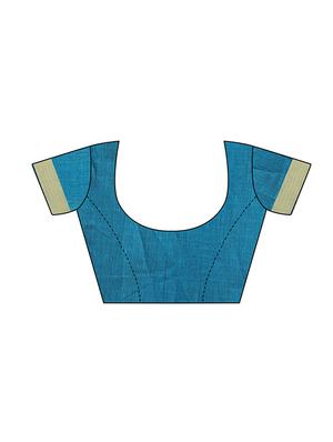 solid bordered saree with blouse - 16717218 - Standard Image - 3