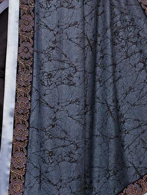 abstract print bordered saree with blouse - 16717232 - Standard Image - 4