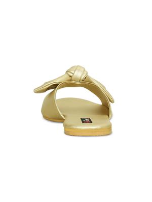 gold slip on sandals - 16717334 - Standard Image - 4