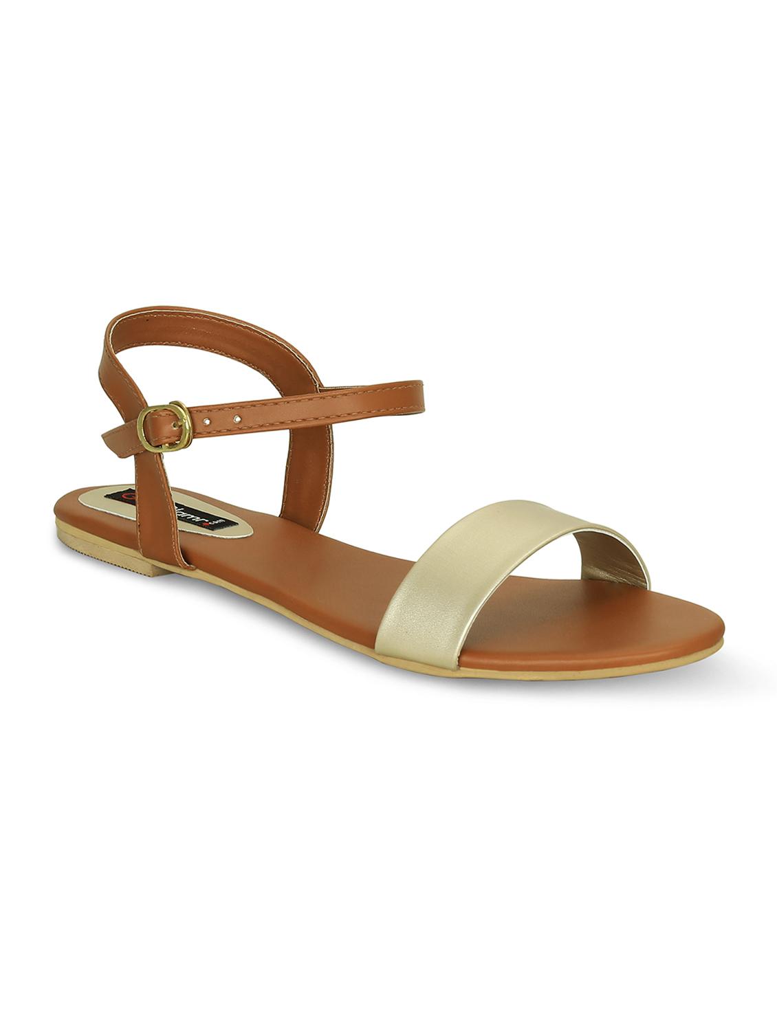 gold back strap sandals - 16717338 - Zoom Image - 2