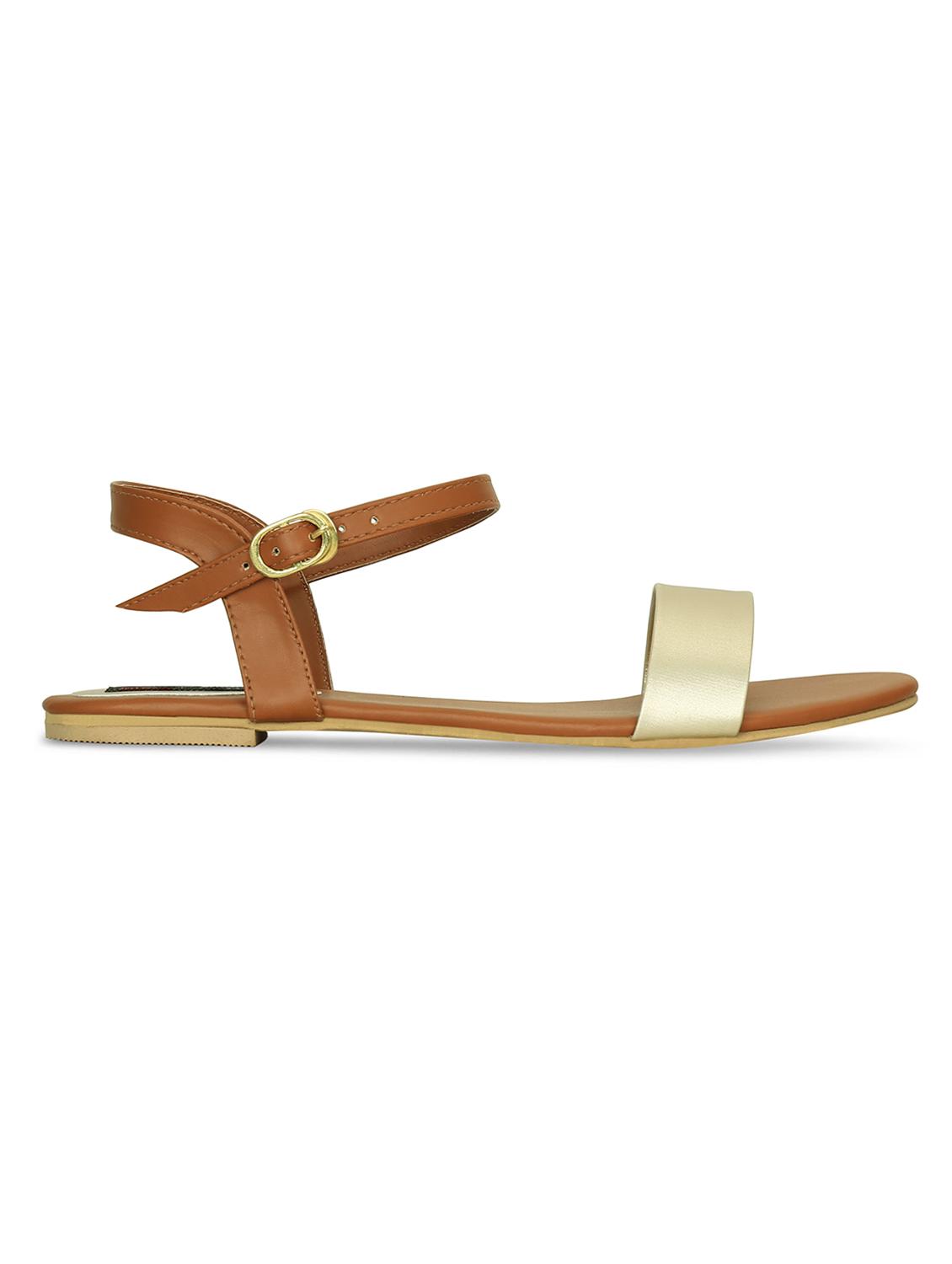 gold back strap sandals - 16717338 - Zoom Image - 3