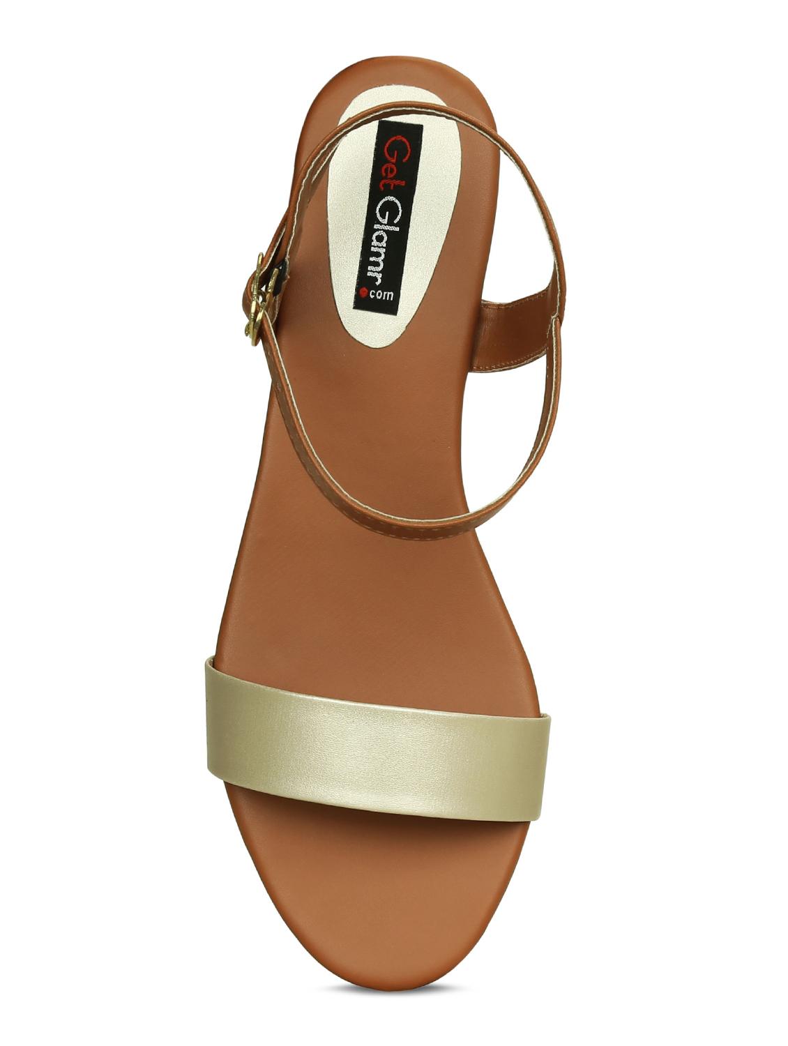 gold back strap sandals - 16717338 - Zoom Image - 5