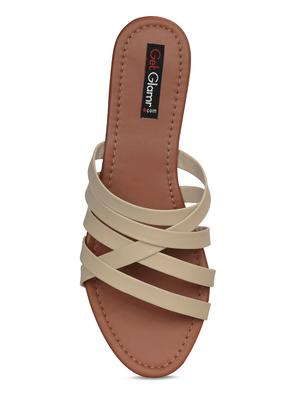 beige slip on sandals - 16717340 - Standard Image - 5