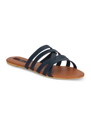 navy slip on sandals - 16717343 - Standard Image - 2
