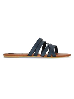 navy slip on sandals - 16717343 - Standard Image - 3
