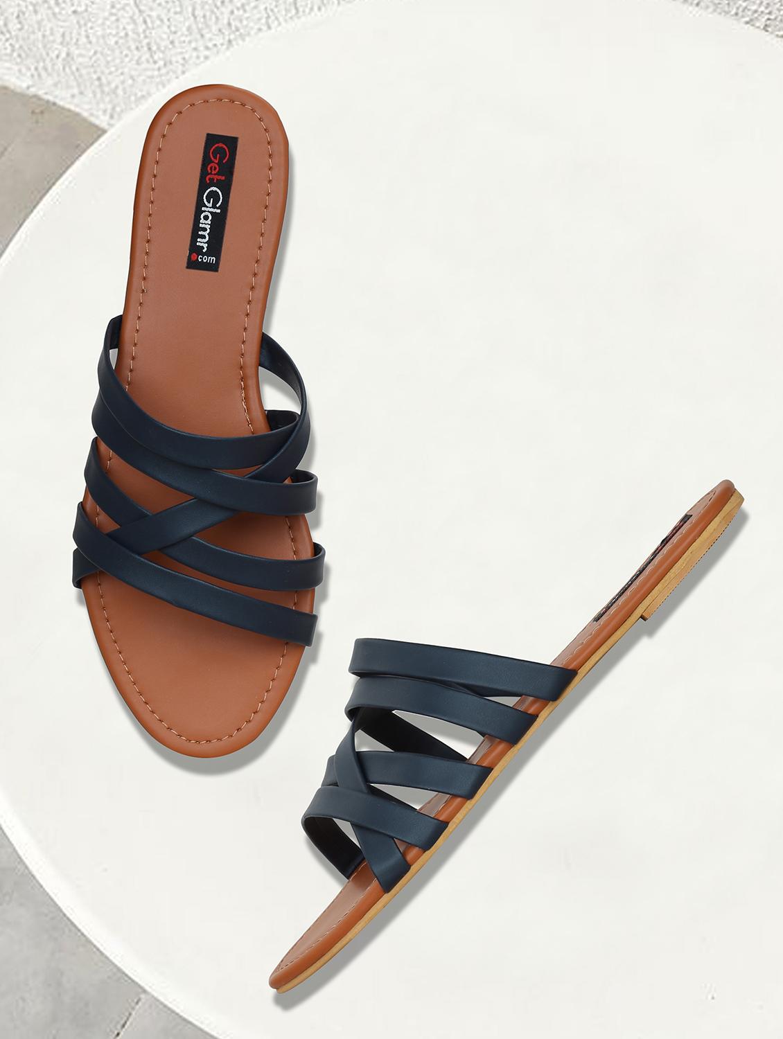 navy slip on sandals - 16717343 - Zoom Image - 1