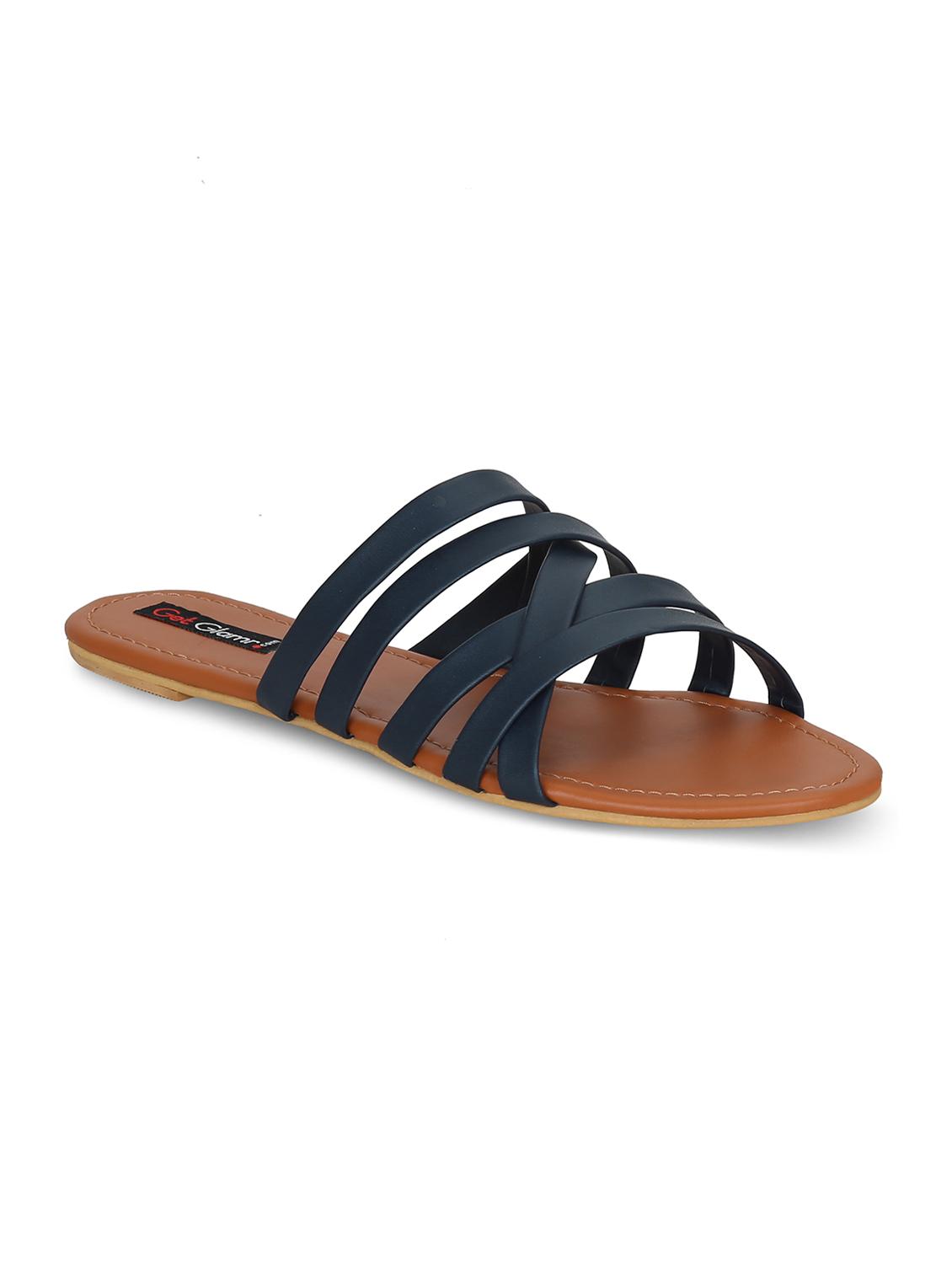 navy slip on sandals - 16717343 - Zoom Image - 2