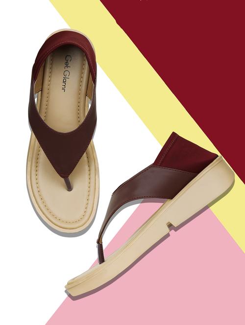 maroon closed back sandals - 16717355 - Standard Image - 1