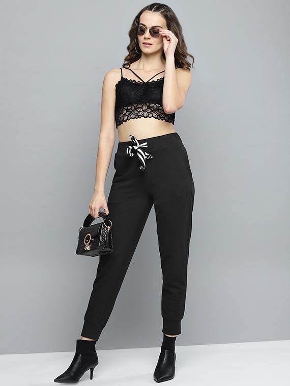 drawstring waist solid joggers - 16717589 - Zoom Image - 4