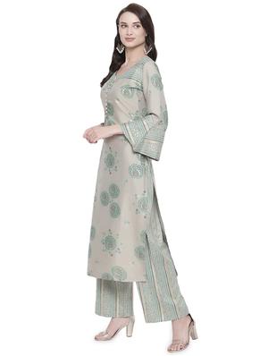 gold print kurta palazzo set - 16717605 - Standard Image - 2