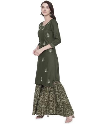 embroidered kurta sharara set - 16717622 - Standard Image - 2