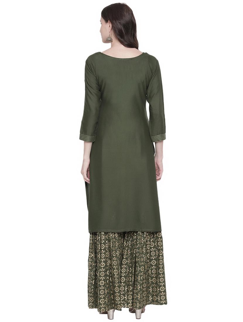 embroidered kurta sharara set - 16717622 - Zoom Image - 3