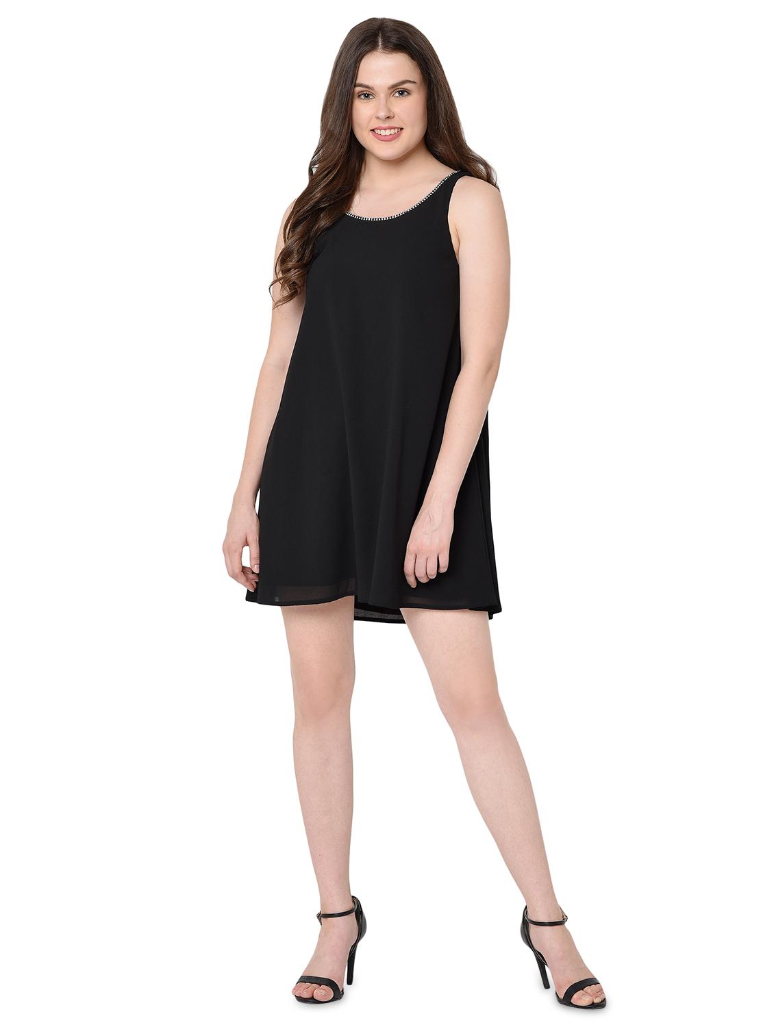 embellished neck a-line dress - 16717628 - Zoom Image - 4