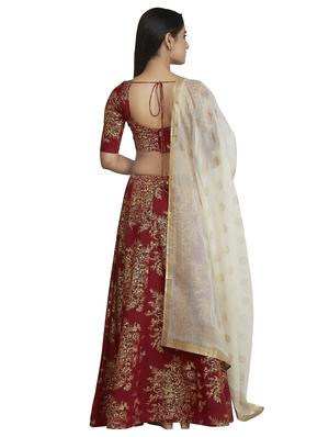 foil printed flared lehenga - 16717630 - Standard Image - 3