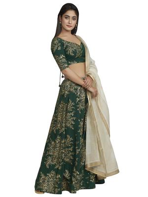 green rayon flared lehenga - 16717631 - Standard Image - 2
