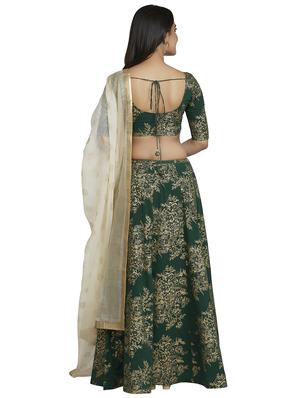 green rayon flared lehenga - 16717631 - Standard Image - 3